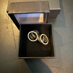 Elegant Gold and Black Earrings